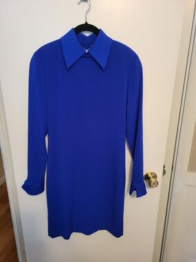 Vintage Royal Blue Long Sleeve Dress